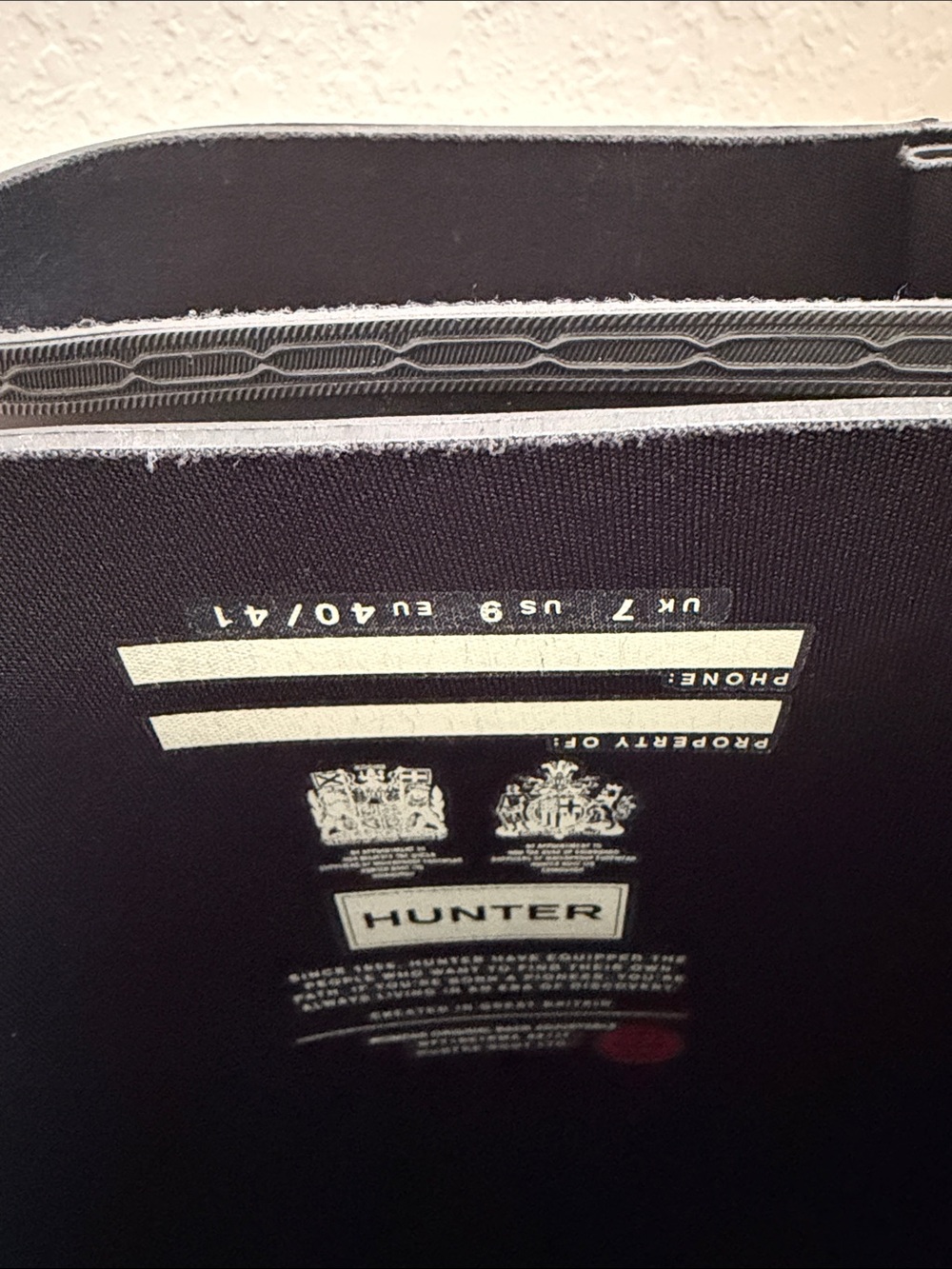 Hunter Matte Black Knee-High Rain Boots with Red Logo Trim - Picture 3 of 6
